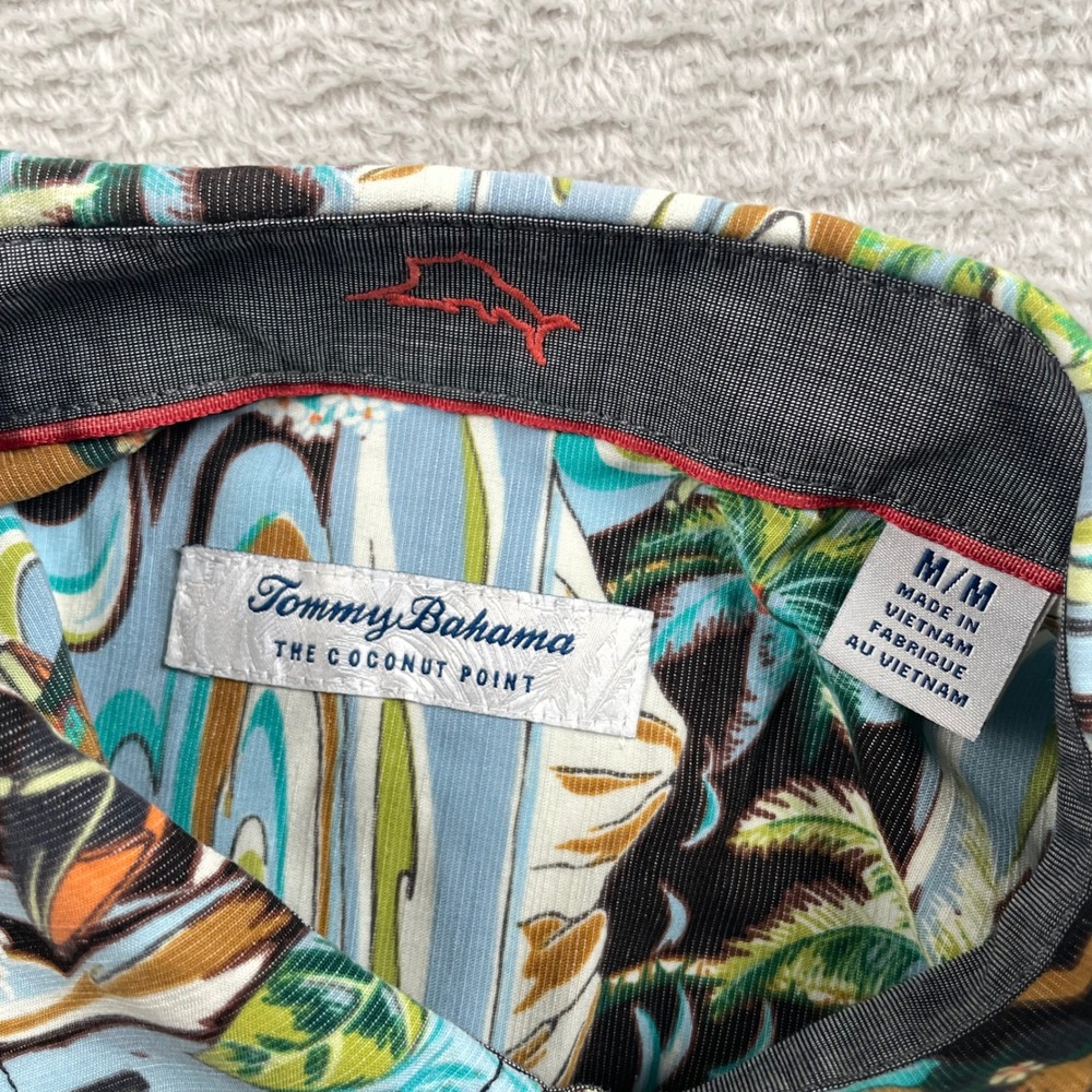 Tommy Bahama Coconut Point Hawaiian Shirt Mens Medium Hula Girl Tencel Button Up - Picture 6 of 8